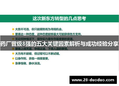药厂晋级8强的五大关键因素解析与成功经验分享